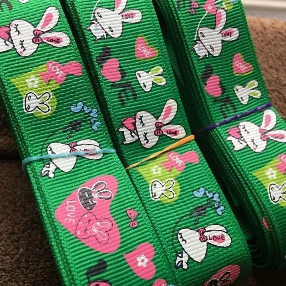 Grosgrain Ribbon 7/8” 5 yards 5/$20 kawaii bunnies